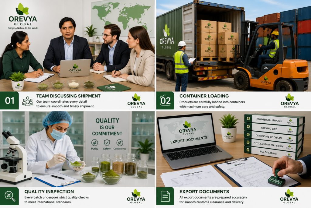 Orevya Global Herbal Powder Manufacturing and Export Company India